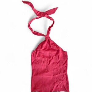 Vintage Ann Taylor LOFT Fuschia Halter Top with Neck Tie